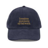Good Moms Embroidered Vintage Corduroy Cap