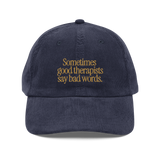 Good Therapists Embroidered Vintage Corduroy Cap