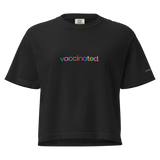 Vaccinated Rainbow Adult Boxy Cropped Tee