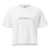 Vaccinated Rainbow Adult Boxy Cropped Tee
