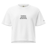 Good Moms Say Bad Words Embroidered Cropped Tee